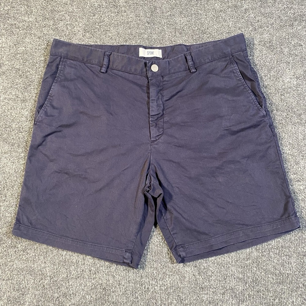 Spoke Build B Chino Casual Faded Blue Shorts Mens Size 34 Stretch Fabric Golf